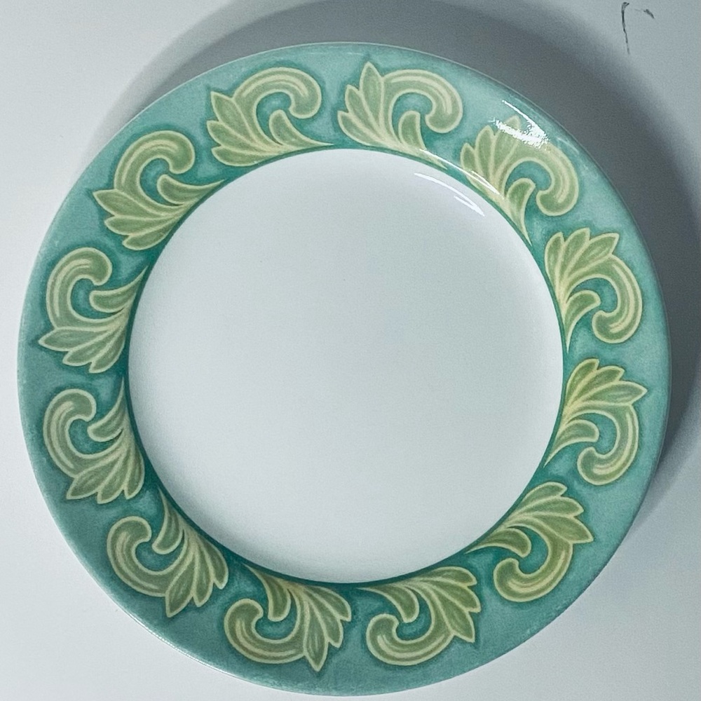 Elegant Turquoise and Cream Corelle Salad plate 8 1/4” Palazzo Design